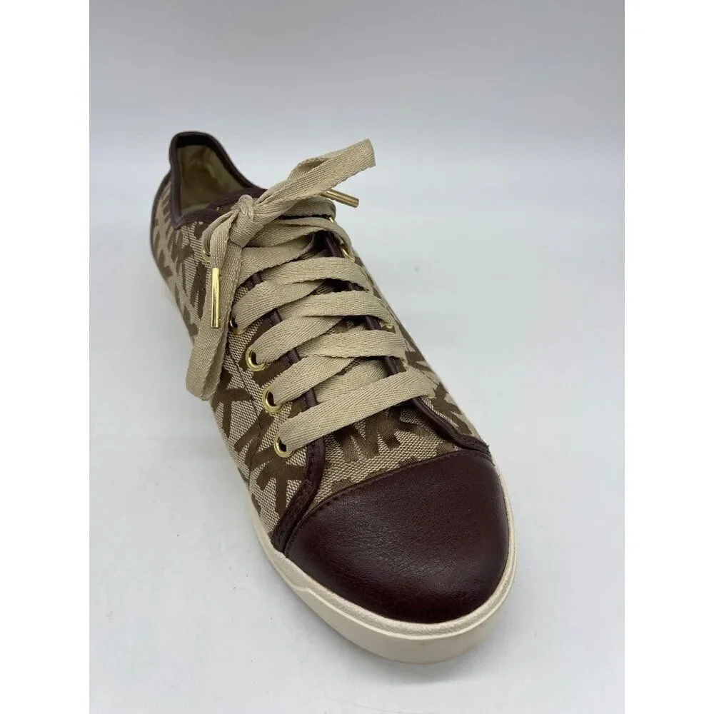 Michael Kors MK Women Brown Monogram City Sneakers Size 8.5